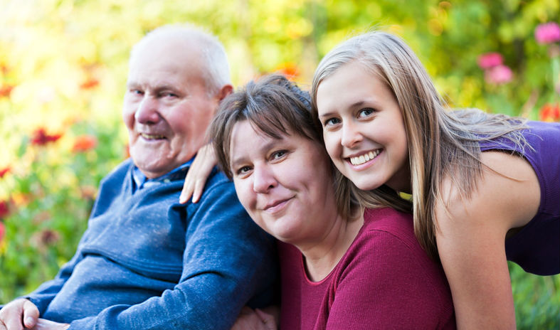 Older adult with family