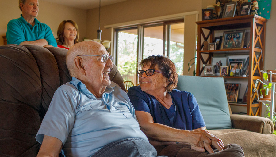 Hospice nurse visit with veteran