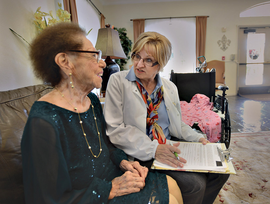 Hospice nursing support in a Mississippi nursing home.