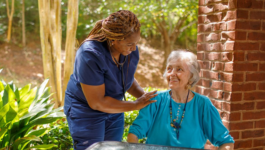 Home health visit from a registered nurse.