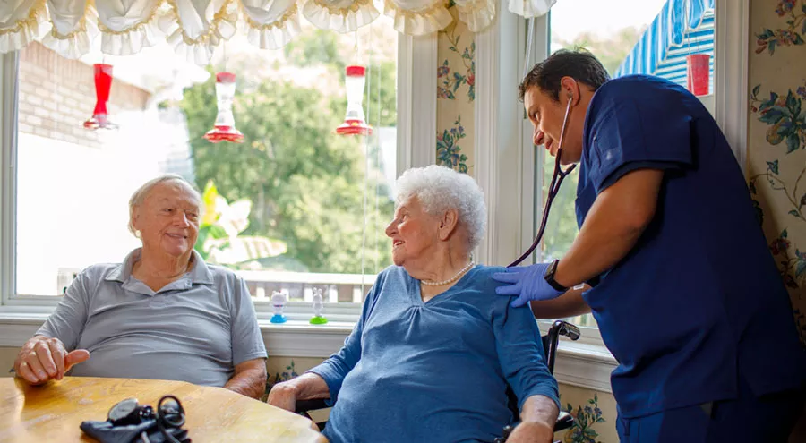 Hospice nurse at-home visit