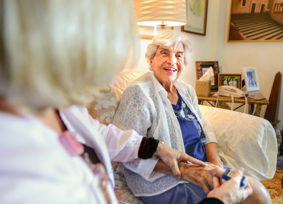 Nurse Nancy with patient in Houston