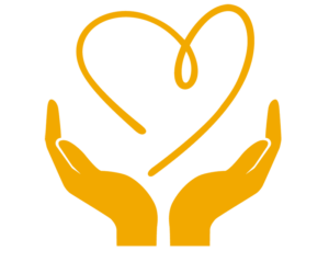 heart held by hands of a hospice volunteer