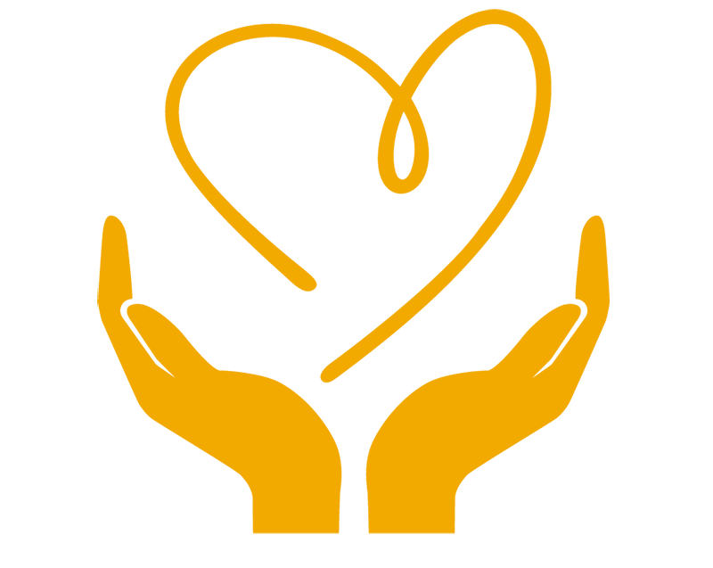 heart held by hands of a hospice volunteer