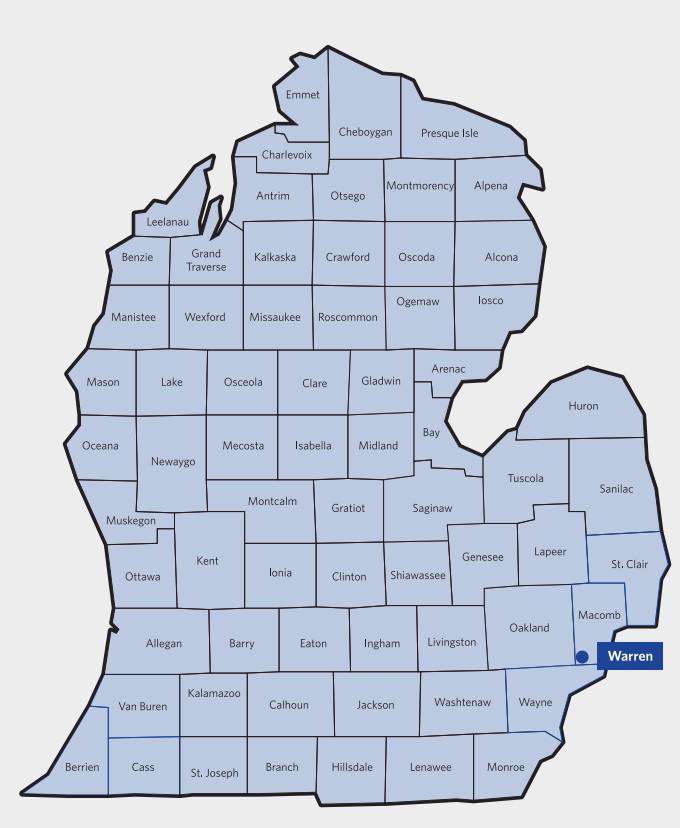 Home Infusion - Michigan Map