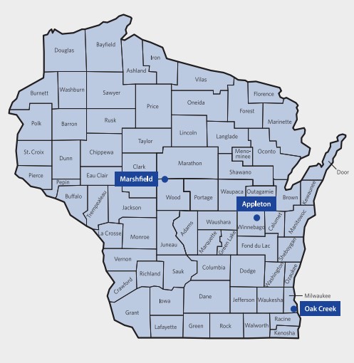 Home Infusion - Wisconsin Map