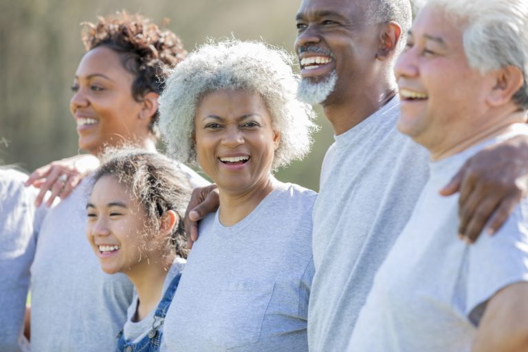 Diverse group of volunteers